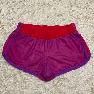 Red/Purple adidas shorts